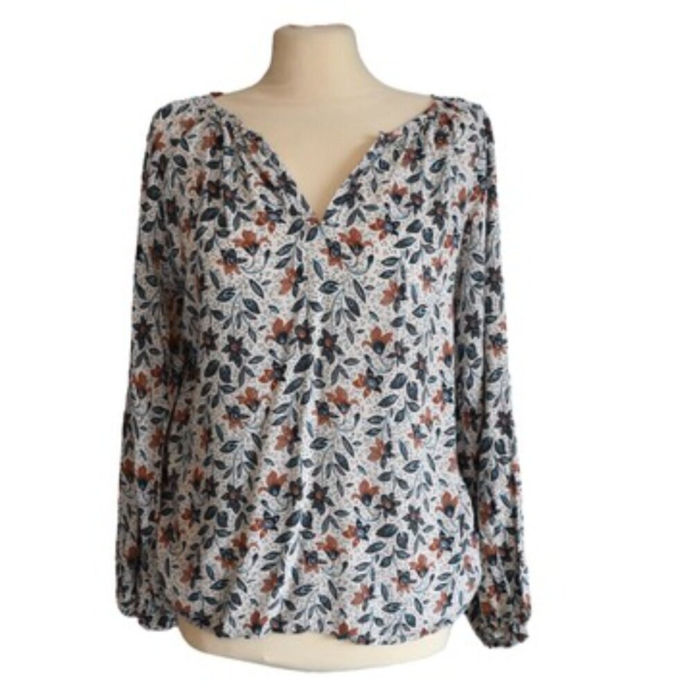 Velvet by Graham & Spencer Blouse Size M Floral Print Boho Viscose Made in USA